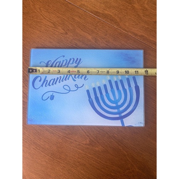 Rite Lite Hanukkah Happy Chanukah Tempered Glass Menorah Drip Tray NEW - Picture 5 of 9